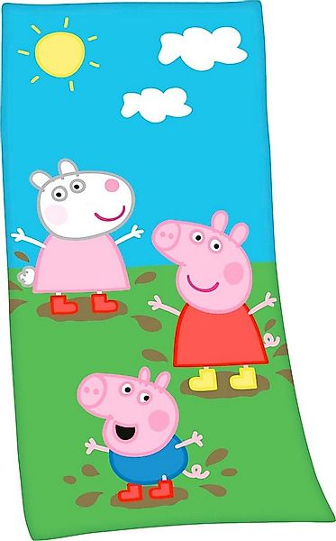 Badetuch Peppa Pig Velourstuch, Velours (1-St), hochfarbig bedruckt günstig online kaufen