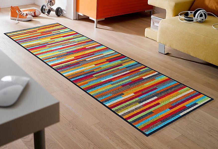 wash+dry by Kleen-Tex Läufer »Mikado Stripes«, rechteckig, 7 mm Höhe, Schmu günstig online kaufen