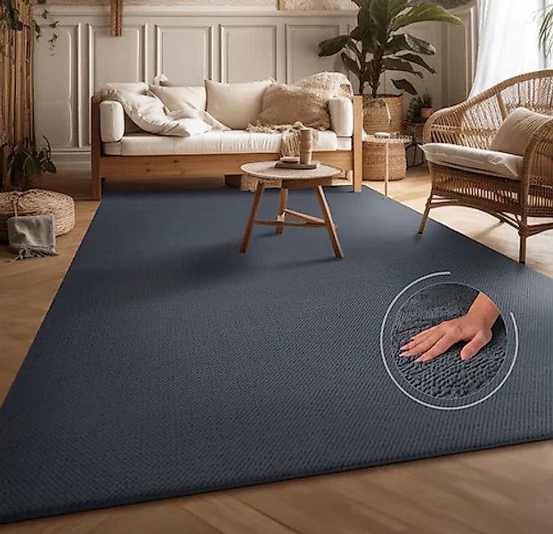 Teppich »Ciney«, rechteckig, 16 mm Höhe, Kurzflor, Hoch-Tief Effekt, Uni Fa günstig online kaufen