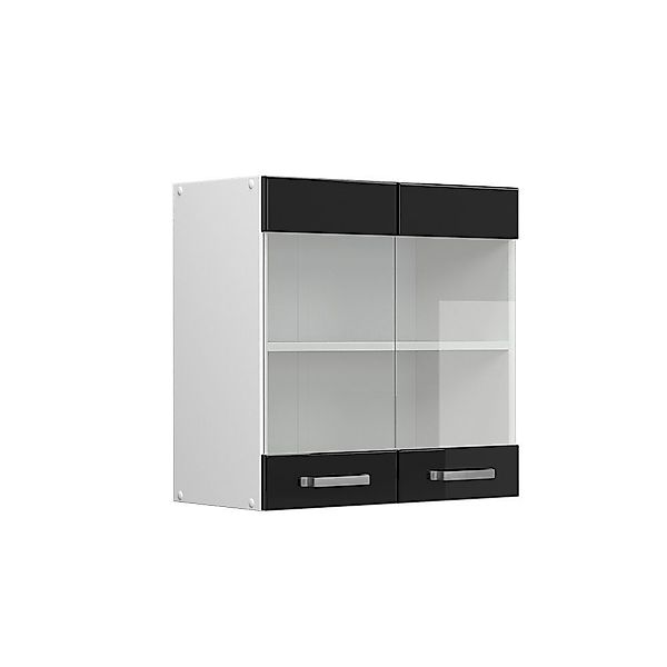 Vicco Glashängeschrank R-Line, Schwarz Hochglanz/Weiß, 60 günstig online kaufen