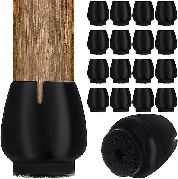 MT MALATEC Möbelfuß 16 Stck Stuhlbeinbezug mit Filz rund schwarz für Stuhlb günstig online kaufen