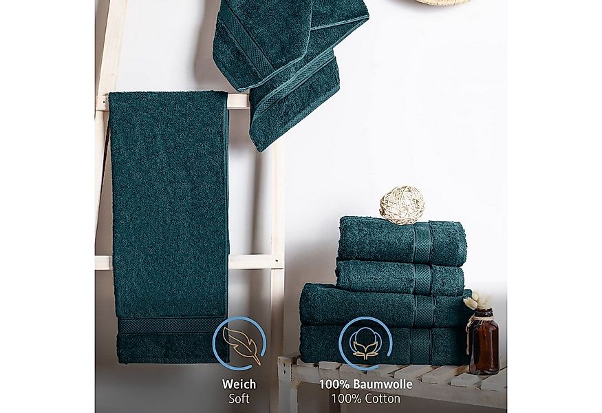 Komfortec Badetücher 100% Baumwolle, 470 g/m², Frottee (2-St), Handtücher 7 günstig online kaufen
