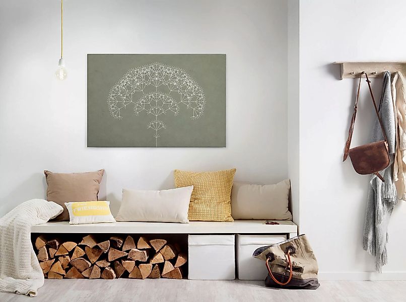 Bricoflor Pusteblume Leinwand Bild In Betonoptik Modernes Wandbild Mit Graf günstig online kaufen
