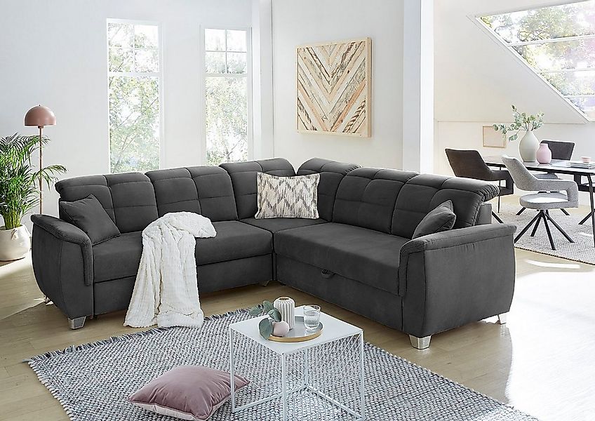 Jockenhöfer Gruppe Ecksofa "Udine L-Form, B: 263 cm" mit Bettfunktion, Bett günstig online kaufen