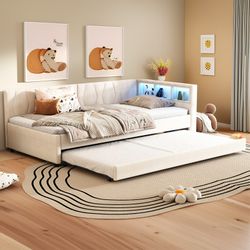 REDOM Schlafsofa Modernes Polsterbett mit LED-Beleuchtung, günstig online kaufen