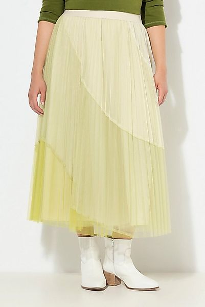 Ulla Popken Midirock Tüll-Midirock Colorblocking A-Linie Elastikbund günstig online kaufen