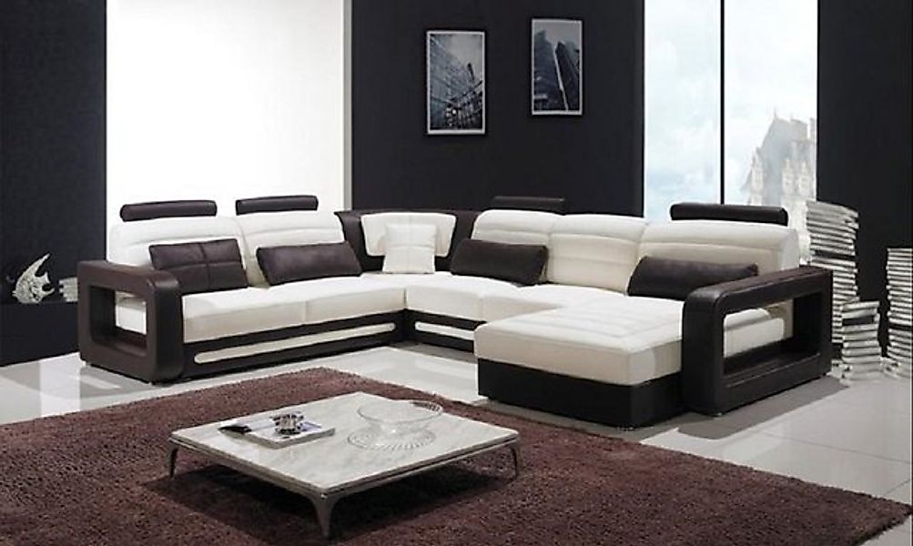 JVmoebel Ecksofa U Form Sofa Couch Polster Garnitur Wohnlandschaft Leder So günstig online kaufen