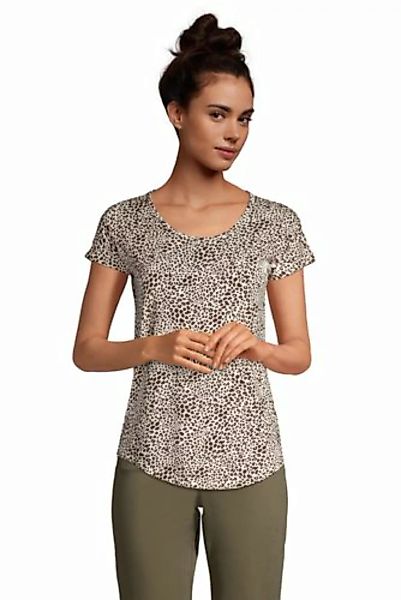 Gemustertes Shirt aus Bambusviskose, Damen, Größe: L Normal, Elfenbein, by günstig online kaufen