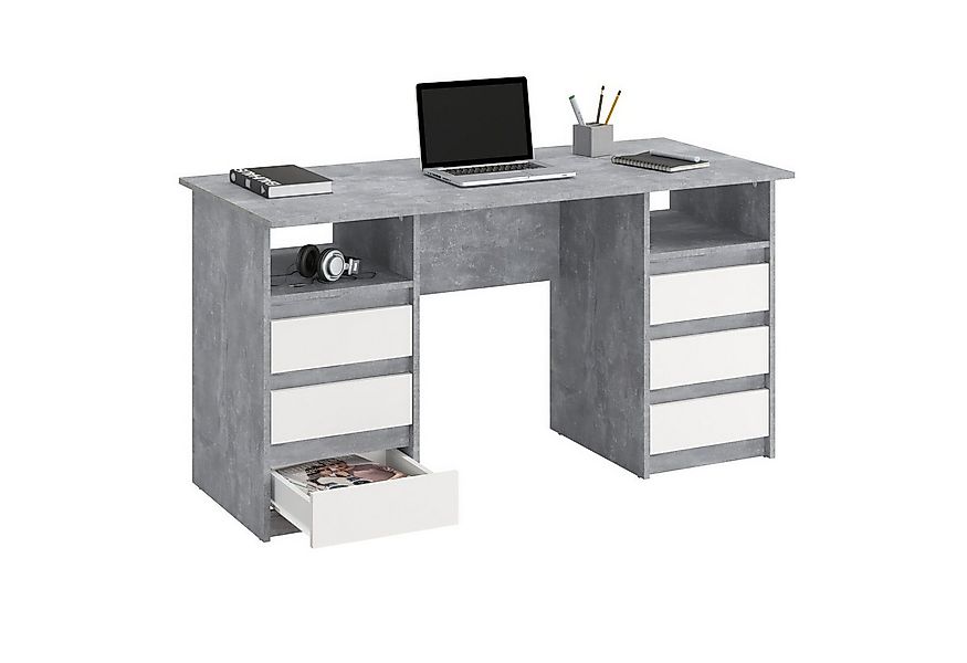 KOMTO Schreibtisch Oslo 140 Schreibtisch mit Schubladen Moderner Bürotisch, günstig online kaufen