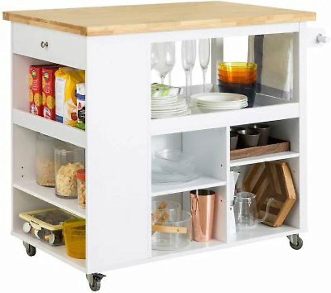 SoBuy® Design Kücheninsel Küchenschrank mit Klappe Küchenwagen mit Regalfäc günstig online kaufen