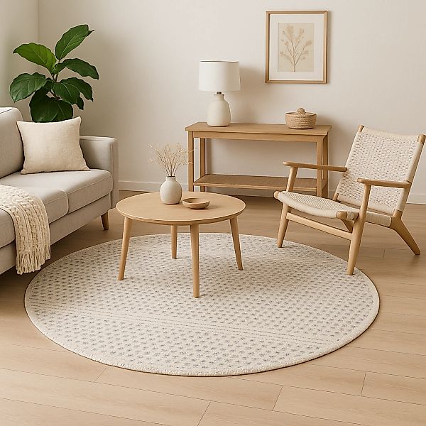 Myflair Möbel & Accessoires Wollteppich "Wooly Nature" rund 10 mm Höhe Hand günstig online kaufen