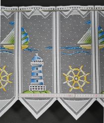 Gardinen Kranzusch Scheibengardine Leuchtturm, Stangendurchzug, transparent günstig online kaufen