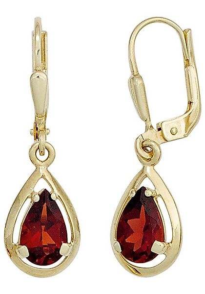 JOBO Paar Ohrhänger, Tropfen 333 Gold mit Granat günstig online kaufen