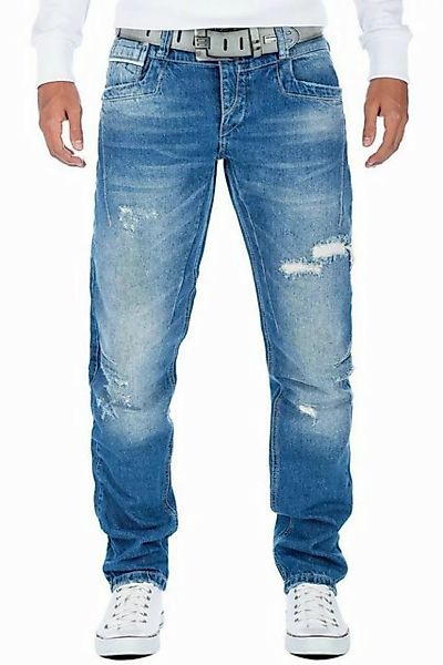 Cipo & Baxx Bikerjeans Herren Hose BA-CDB104 (1-tlg) Blau mit Destroyed Eff günstig online kaufen