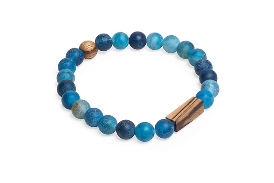 Perlenarmband Mit Holzdetails "Aqua Zebrano Bracelet" günstig online kaufen