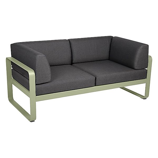 Bellevie 2-Sitzer Club Sofa 65 Lindgrün A3 Graphitgrau günstig online kaufen