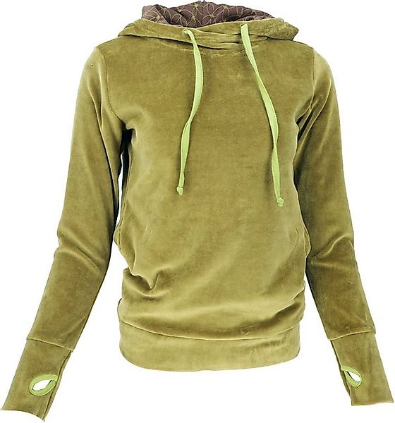 Guru-Shop Longsleeve Nicki-Kapuzenpullover, weicher Hoodie, Boho.. günstig online kaufen