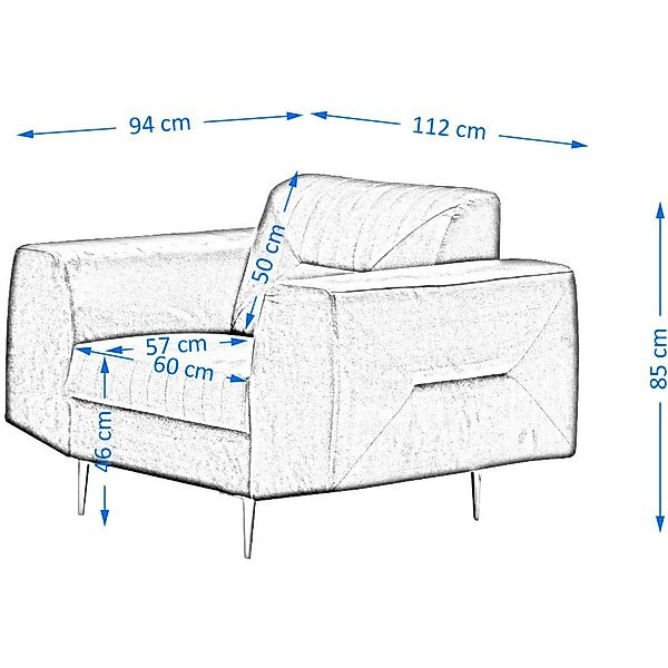Beautysofa Sessel VENEZIA (Loungesessel im modernes günstig online kaufen
