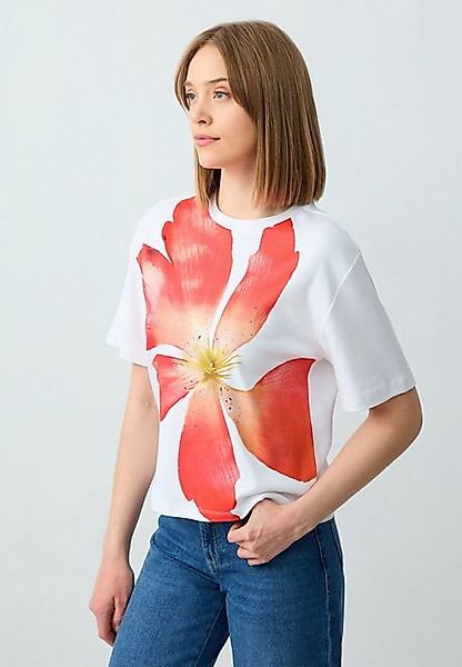 Jimmy Key T-Shirt Ronde hals kort mouwloos katoenen gebreid T-shirt met blo günstig online kaufen