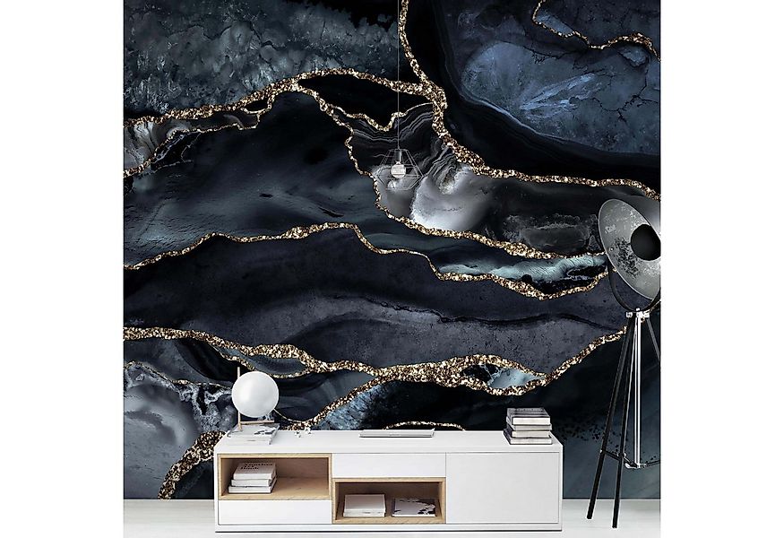 Bilderdepot24 Vliestapete Abstrakt Schwarz Glitzer Gold Tapete Wanddeko Mod günstig online kaufen