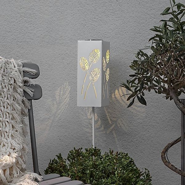 LED Solar Solarstab Albaleaf in Weiß IP44 günstig online kaufen