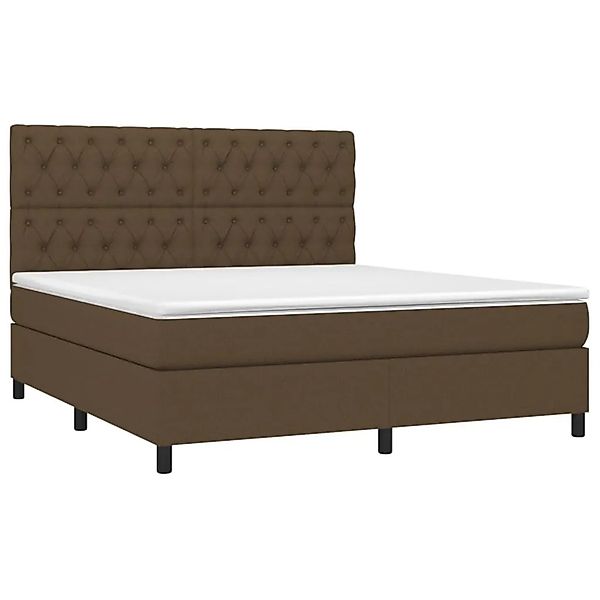 vidaXL Boxspringbett mit Matratze & LED Dunkelbraun 160x200 cm Stoff 313512 günstig online kaufen