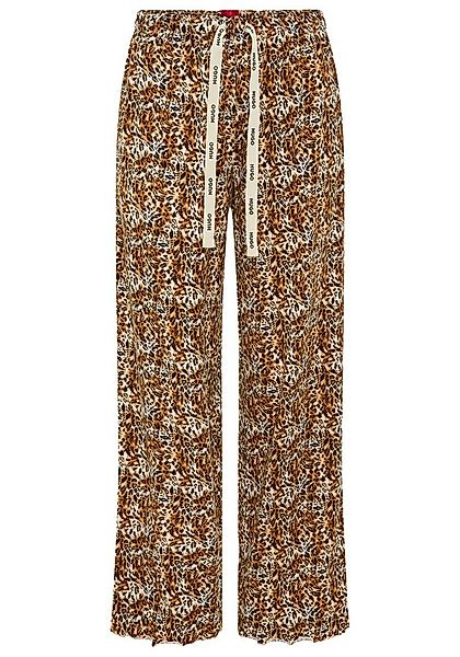 HUGO Pyjamahose elastischer Bund, gerader Schnitt, gewellte Kanten günstig online kaufen