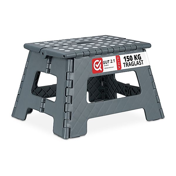 relaxdays Sitzhocker Klapphocker faltbar M, Dunkelgrau günstig online kaufen
