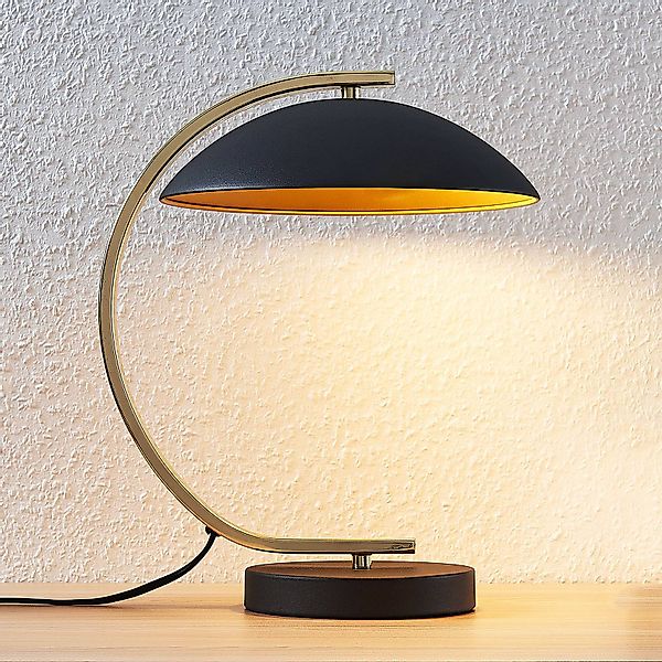 Metalltischleuchte Adriana, schwarz/gold günstig online kaufen