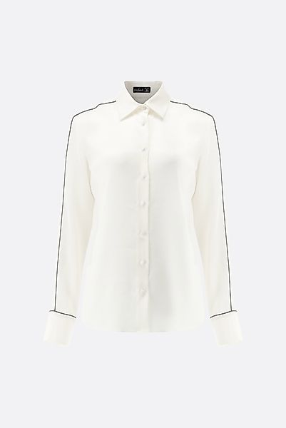 Bluse tailliert aus Lyocell mit Kontrast-Paspel günstig online kaufen