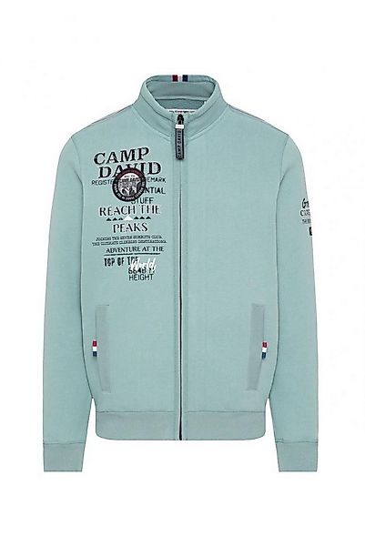 CAMP DAVID Sweatjacke mit Logo Prints, Stickereien und Patches smoke blue günstig online kaufen