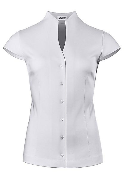 Vincenzo Boretti Klassische Bluse leicht tailliert Jersey Kelchkragen Kurza günstig online kaufen