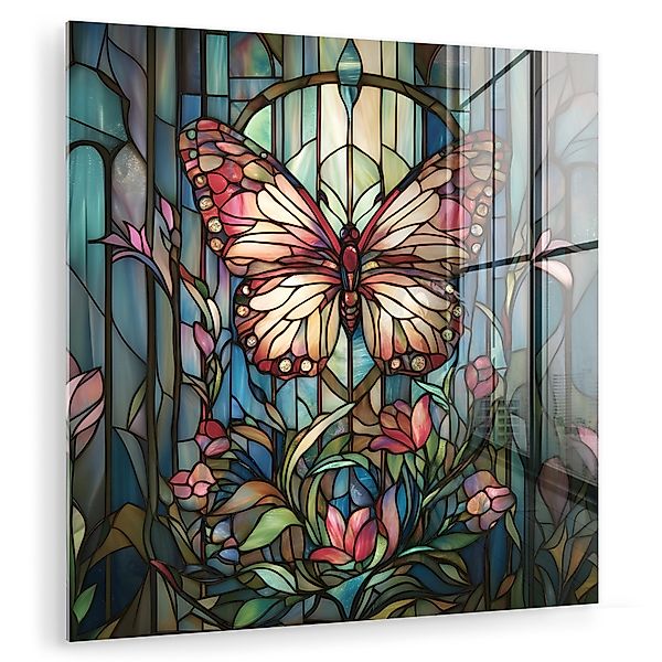 MuchoWow Acrylglasbild Schmetterling - Rosa - günstig online kaufen