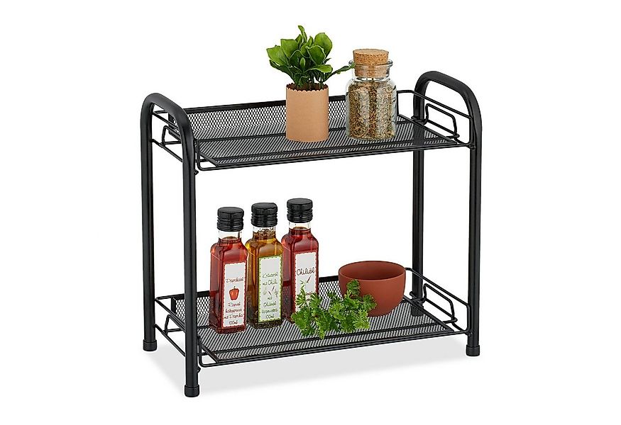 relaxdays Gewürzregal aus Metall, schwarz günstig online kaufen