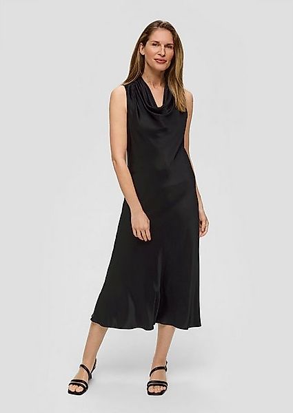 s.Oliver BLACK LABEL Maxikleid Satinkleid mit Wasserfallkragen günstig online kaufen