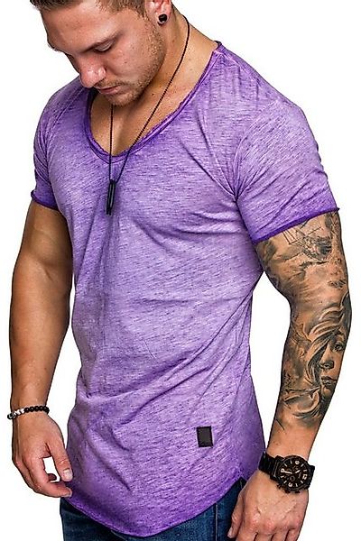 Amaci&Sons T-Shirt SAN FRANCISCO Herren Oversize Vintage Verwaschen V-Aussc günstig online kaufen