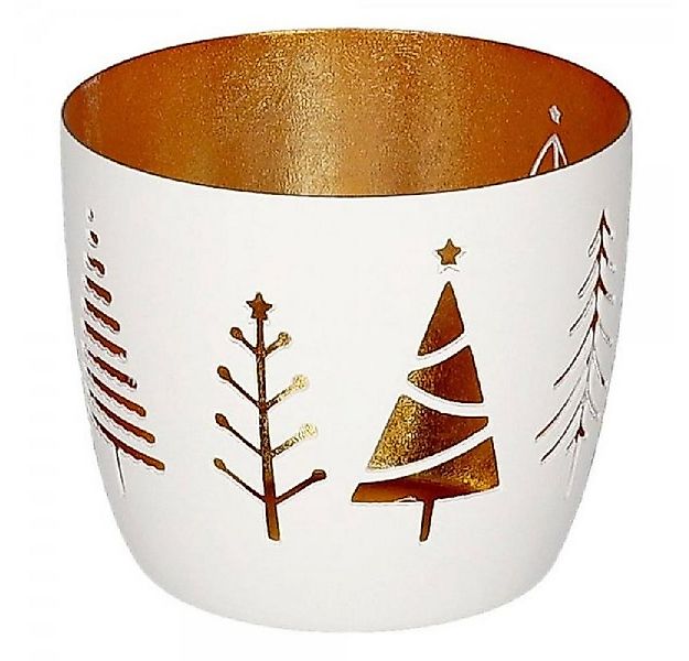 Giftcompany Windlicht Windlicht Madras Tannen Weiß Gold günstig online kaufen