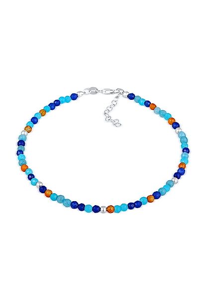 Elli Fußkette Achat Kugeln Blau Bunt günstig online kaufen