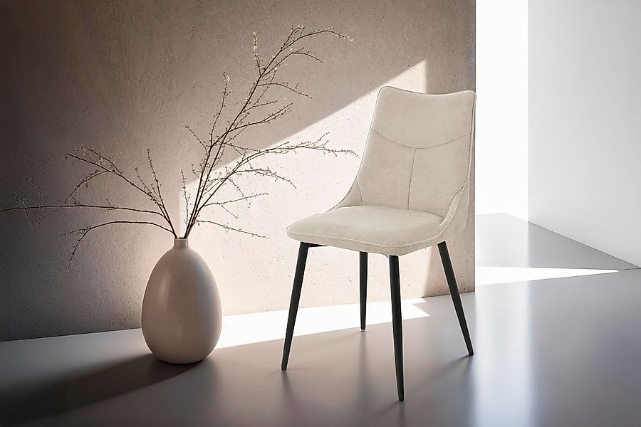 byLIVING Esszimmerstuhl »Carlo (2er-Set)«, (Set), Gestell Metall schwarz, K günstig online kaufen