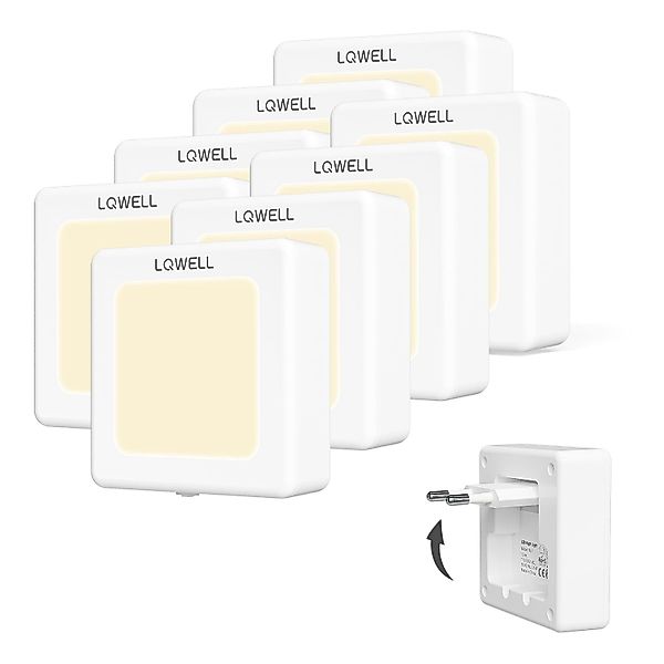 LQWELL LED Steckdosenleuchte Nachtlicht Steckdose Faltbar günstig online kaufen