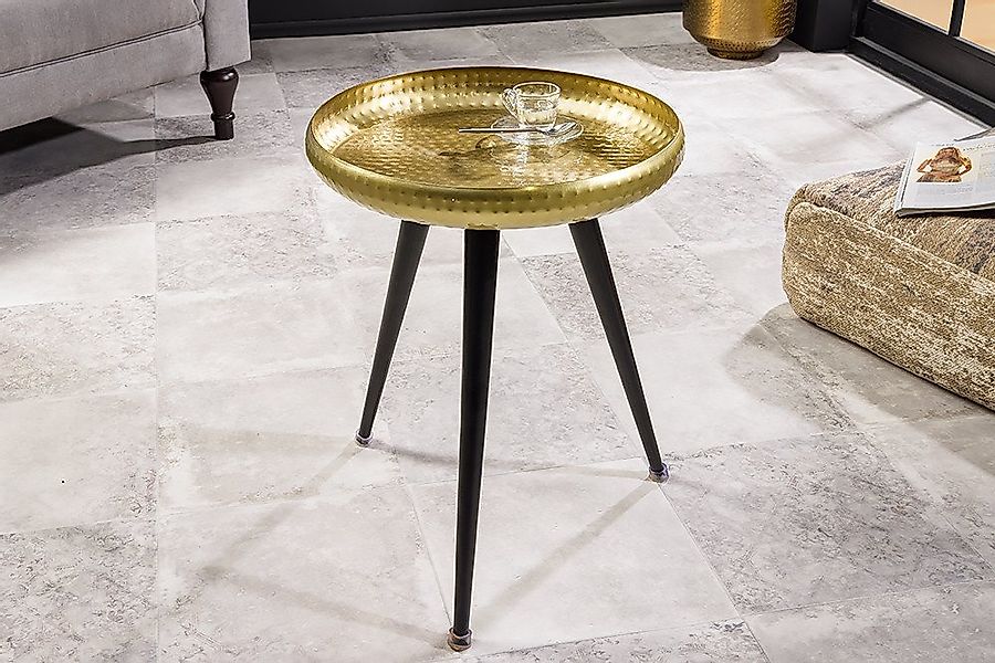 riess-ambiente Beistelltisch ORIENT 55cm messing gold / schwarz · Wohnzimme günstig online kaufen