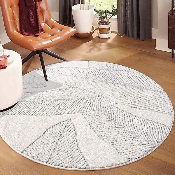 Carpet City Teppich "LOUNGE 0629" rund 15 mm Höhe Kurzflor-Teppich Modern, günstig online kaufen