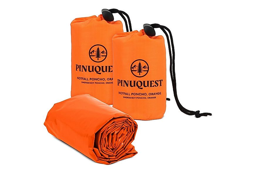 PINUQUEST Regenponcho Notfall-Poncho 26 µm signalorange (2-St) Poncho für N günstig online kaufen