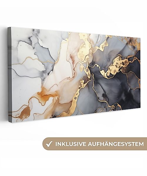 OneMillionCanvasses® Leinwandbild Panorama Marmor - Schwarz günstig online kaufen