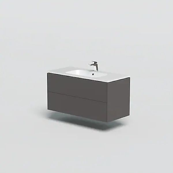 welltime Waschtisch »D-Line«, Badmöbel mit Keramik Waschbecken, Soft-Close- günstig online kaufen