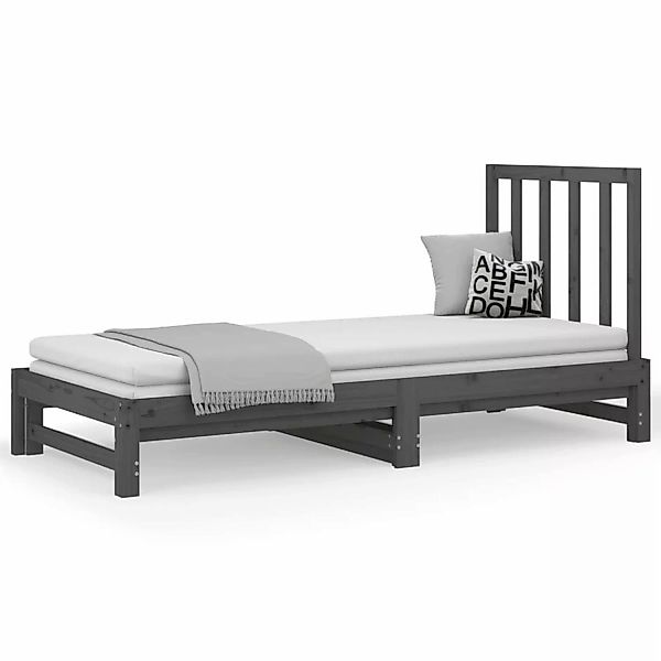 vidaXL Tagesbett Ausziehbar Grau 2x(90x200) cm Massivholz Kiefer1370335 günstig online kaufen