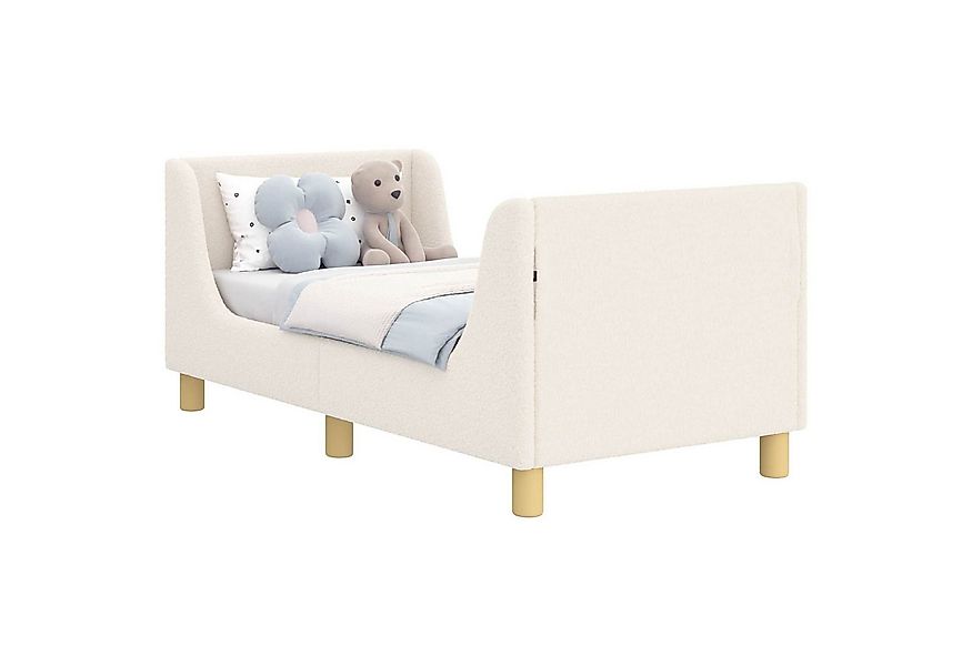 vidaXL Bett Kinderbettgestell mit Kopfteil Creme 70 x 140 cm Schafstoff (1- günstig online kaufen