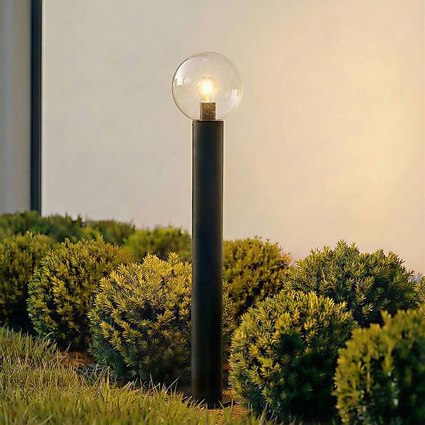 Lindby Wegeleuchte Dangan, klar, Höhe 90 cm, Glas, Metall günstig online kaufen