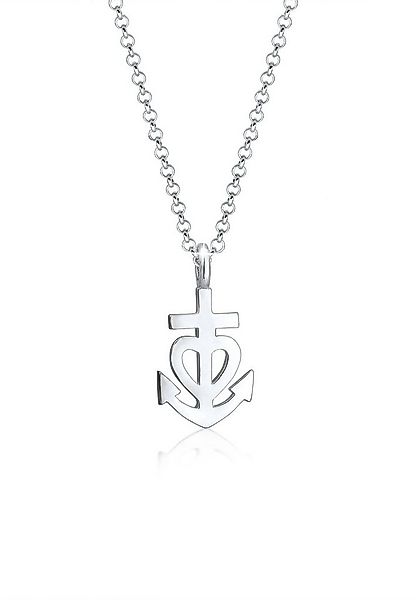 Elli Kette mit Anhänger Anker Herz Kreuz 925 Sterling Silber, Anker günstig online kaufen