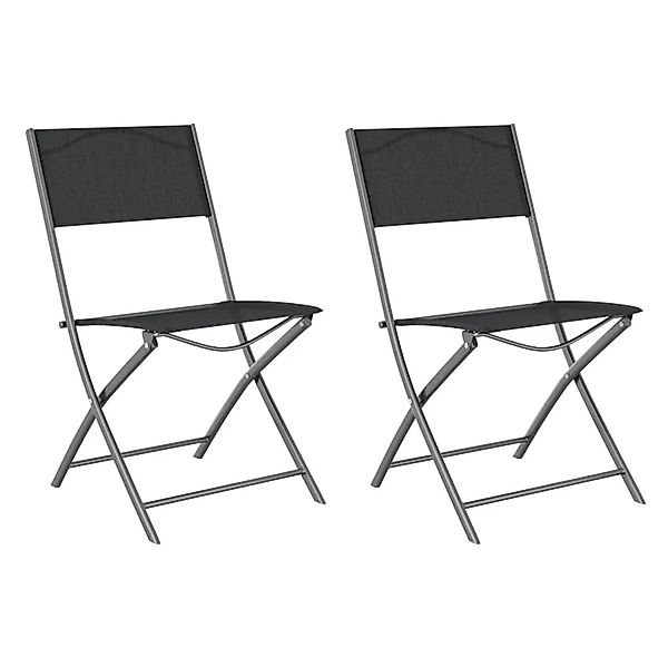 vidaXL Klappbare Gartenstühle 2 Stk Schwarz Stahl und Textilene 318766 günstig online kaufen